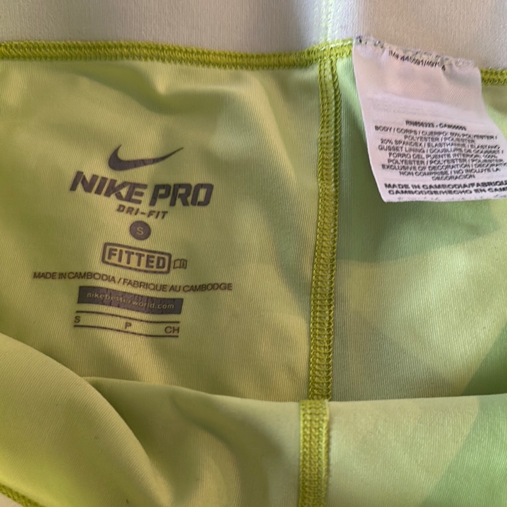 Nike Pro Lime Green and Navy Shorts - Picture 4 of 4